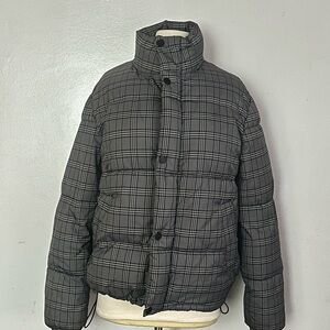 H&M Black Checkered Men's Puffer Jacket
